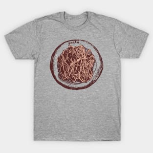 Pasta Spaghetti Lovers Sketch T-Shirt